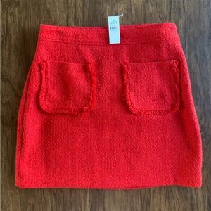 NWT LOFT Vibrant Red tweed mini Skirt